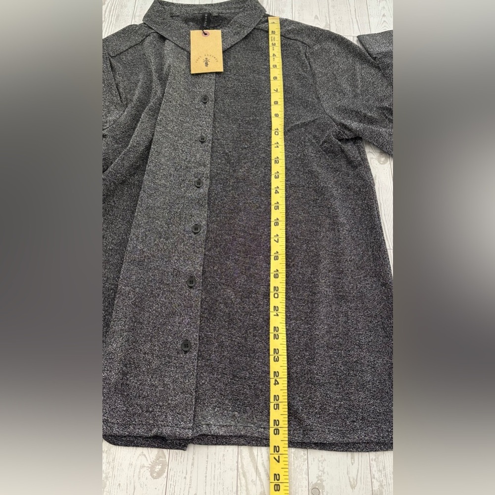 Knot Sisters Shimmer Button-Down Top-L - Picture 8 of 8